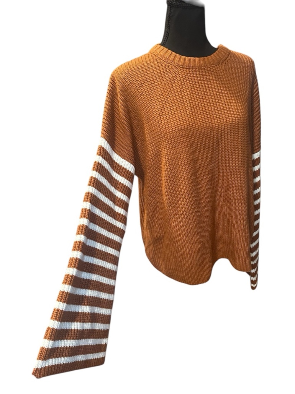 Pink Lily Bell Sleeve Striped Sweater - Picture 2 of 7